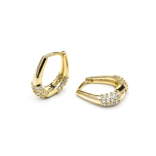 Pendientes acabado oro amarillo de 18k y Circonita Brillante - Redi-blanco
