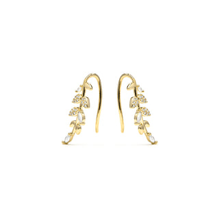 Pendientes acabado oro amarillo de 18k y Circonita Brillante - Sudceo-blanco