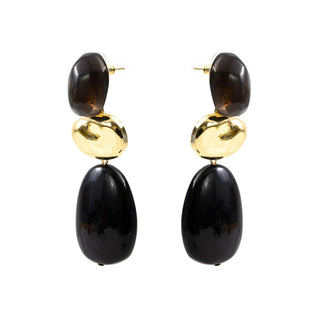 Pendientes Zulis acabado oro amarillo 18k - Zulis-NEGRO