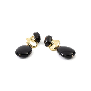 Pendientes Zulis acabado oro amarillo 18k - Zulis-NEGRO