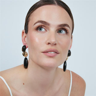Pendientes Zulis acabado oro amarillo 18k - Zulis-NEGRO