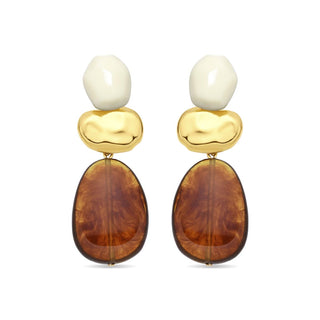 Pendientes Zulis acabado oro amarillo 18k - Zulis-MARRON
