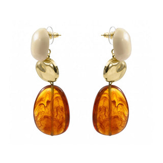 Pendientes Zulis acabado oro amarillo 18k - Zulis-MARRON