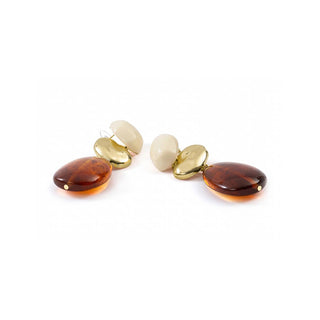 Pendientes Zulis acabado oro amarillo 18k - Zulis-MARRON