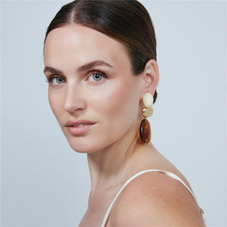 Pendientes Zulis acabado oro amarillo 18k - Zulis-MARRON
