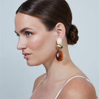 Pendientes Zulis acabado oro amarillo 18k - Zulis-MARRON