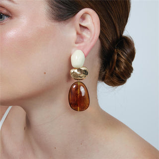 Pendientes Zulis acabado oro amarillo 18k - Zulis-MARRON