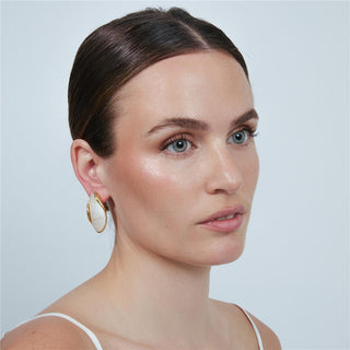 Pendientes Chisab acabado oro amarillo 18k - Chisab-BLANCO