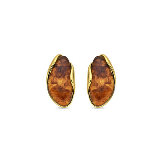Pendientes Chisab acabado oro amarillo 18k - Chisab-MARRON