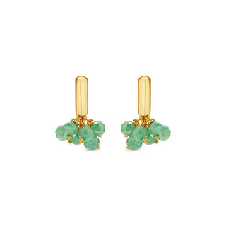 Pendientes de Circonita Verde acabado en oro amarillo de 18k - Malmare-VERDE