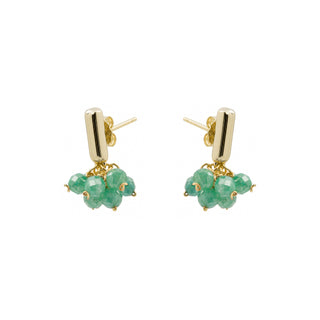 Pendientes de Circonita Verde acabado en oro amarillo de 18k - Malmare-VERDE