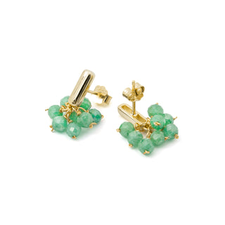 Pendientes de Circonita Verde acabado en oro amarillo de 18k - Malmare-VERDE