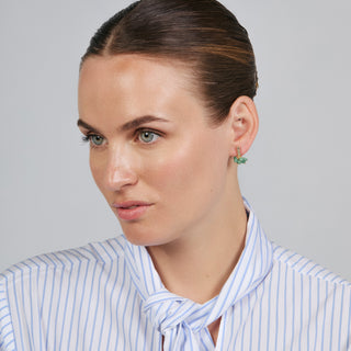 Pendientes de Circonita Verde acabado en oro amarillo de 18k - Malmare-VERDE