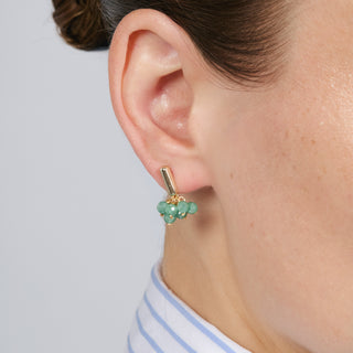 Pendientes de Circonita Verde acabado en oro amarillo de 18k - Malmare-VERDE