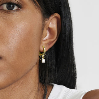 Pendientes de Agata Negra acabados en oro amarillo 18K - Ordzun-negro