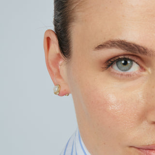 Pendientes de Cristal de Roca y Madreperla acabado en oro amarillo de 18k - Tasass-BLANCO