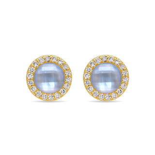 Pendientes de Doblete Azul Ch acabado en oro amarillo de 18k - Tasass-AZUL