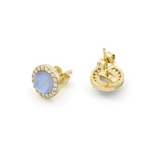 Pendientes de Doblete Azul Ch acabado en oro amarillo de 18k - Tasass-AZUL