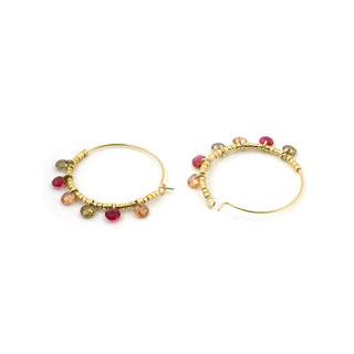 Pendientes de Circonita Multicolor acabado en oro amarillo de 18k - Chiuka-MULTICOLOR