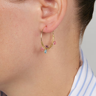 Pendientes de Circonita Multicolor acabado en oro amarillo de 18k - Chiuka-MULTICOLOR