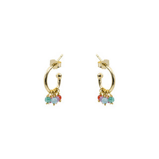 Pendientes de Cristal Multicolor acabado en oro amarillo de 18k - Jaros-Multicolor