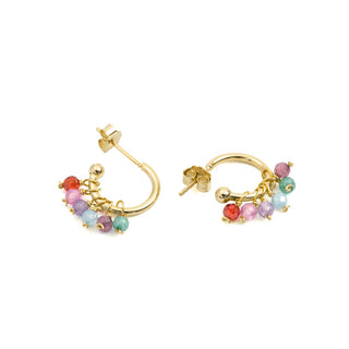 Pendientes de Cristal Multicolor acabado en oro amarillo de 18k - Jaros-Multicolor