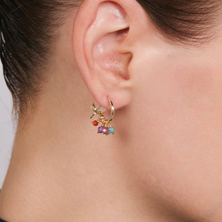 Pendientes de Cristal Multicolor acabado en oro amarillo de 18k - Jaros-Multicolor