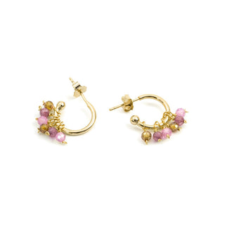 Pendientes de Cristal Multicolor acabado en oro amarillo de 18k - Jaros-Multicolor