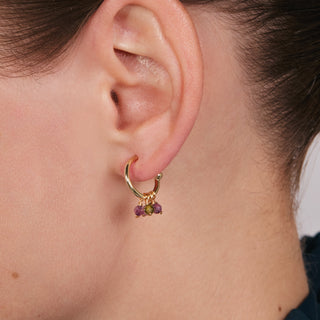 Pendientes de Cristal Multicolor acabado en oro amarillo de 18k - Jaros-Multicolor