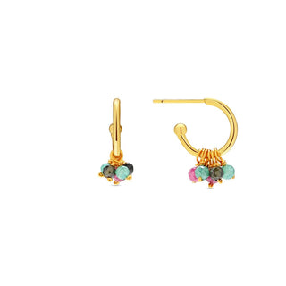 Pendientes de Cristal Multicolor acabado en oro amarillo de 18k - Jaros-Multicolor