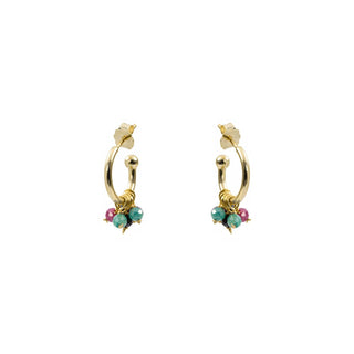 Pendientes de Cristal Multicolor acabado en oro amarillo de 18k - Jaros-Multicolor