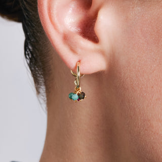 Pendientes de Cristal Multicolor acabado en oro amarillo de 18k - Jaros-Multicolor