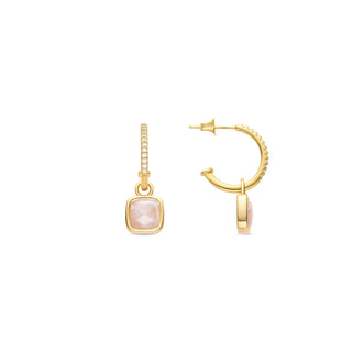 Pendientes de Cristal Blanco acabados en oro amarillo 18K - Darmix-blanco
