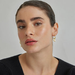 Pendientes de Cristal Blanco acabados en oro amarillo 18K - Darmix-blanco