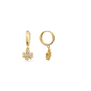 Pendientes de Circonita Brillante acabados en oro amarillo 18K - Josan-blanco