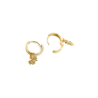 Pendientes de Circonita Brillante acabados en oro amarillo 18K - Josan-blanco