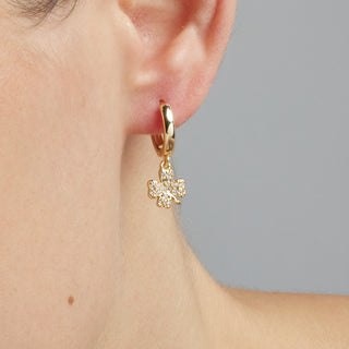 Pendientes de Circonita Brillante acabados en oro amarillo 18K - Josan-blanco