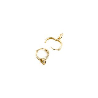 Pendientes de Circonita Brillante acabados en oro amarillo 18K - Award-blanco