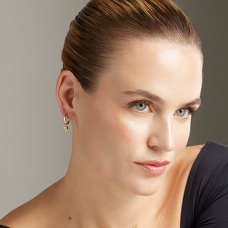 Pendientes de Circonita Brillante acabados en oro amarillo 18K - Award-blanco