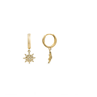 Pendientes de Circonita Brillante acabados en oro amarillo 18K - Tysco-blanco
