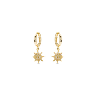 Pendientes de Circonita Brillante acabados en oro amarillo 18K - Tysco-blanco