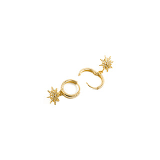 Pendientes de Circonita Brillante acabados en oro amarillo 18K - Tysco-blanco