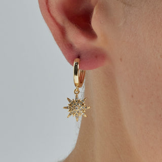 Pendientes de Circonita Brillante acabados en oro amarillo 18K - Tysco-blanco