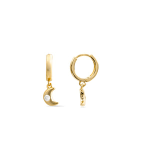 Pendientes de Circonita Brillante acabados en oro amarillo 18K - Nekiel-blanco