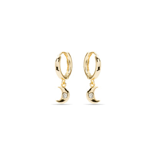 Pendientes de Circonita Brillante acabados en oro amarillo 18K - Nekiel-blanco