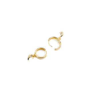 Pendientes de Circonita Brillante acabados en oro amarillo 18K - Nekiel-blanco