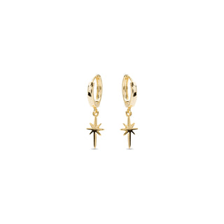 Pendientes de Circonita Brillante acabados en oro amarillo 18K - Mandra-blanco