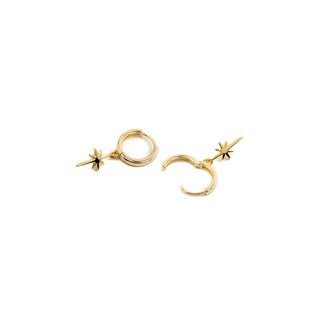 Pendientes de Circonita Brillante acabados en oro amarillo 18K - Mandra-blanco