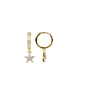 Pendientes de Circonita Brillante acabados en oro amarillo 18K - Kord-blanco