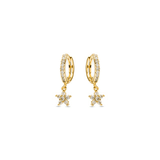 Pendientes de Circonita Brillante acabados en oro amarillo 18K - Kord-blanco